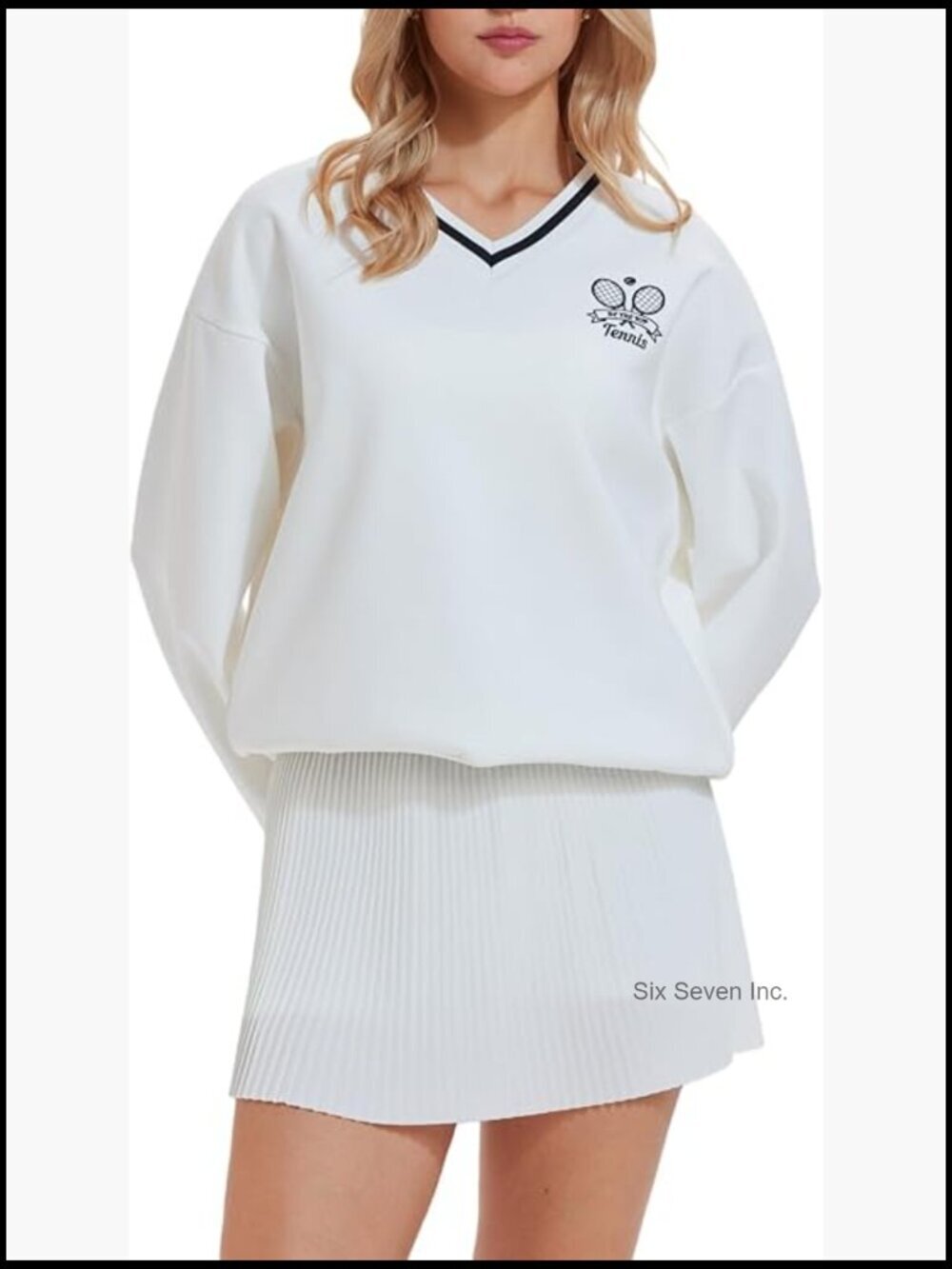 Women 2 Piece Tennis Skirt Set Athletic Sweater Skort Sets Y2K Preppy Lounge